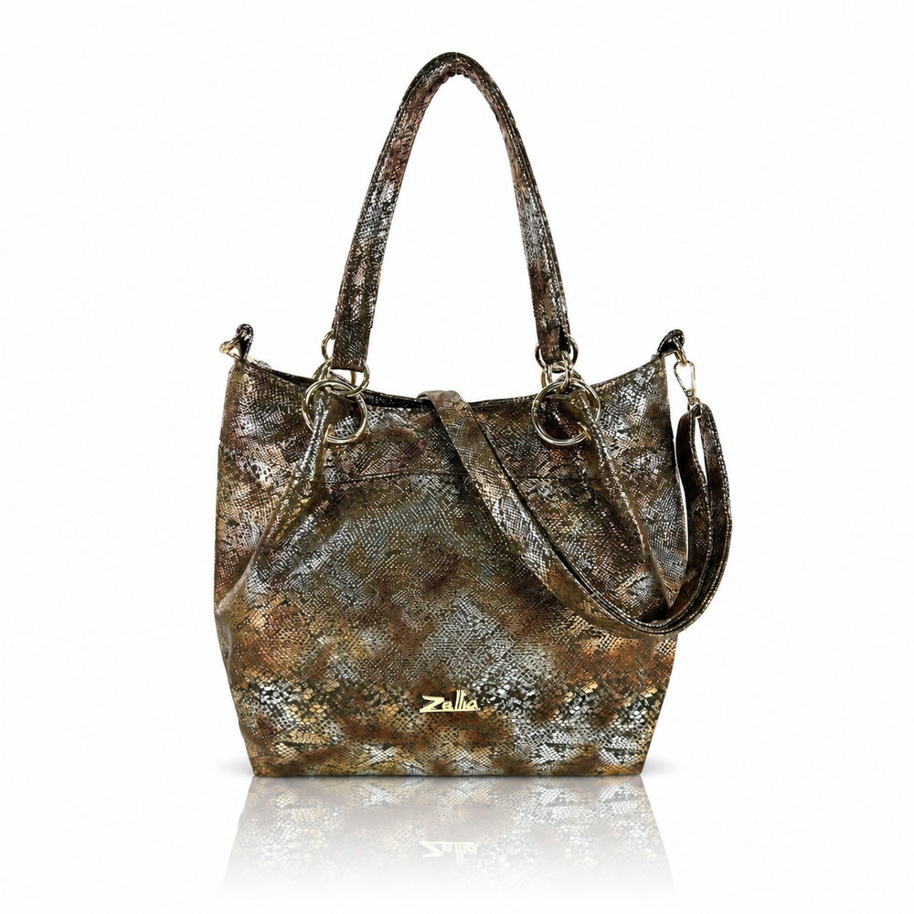 Zellia Női Válltáska Zlb475 Bronz-Ezüst - Python -