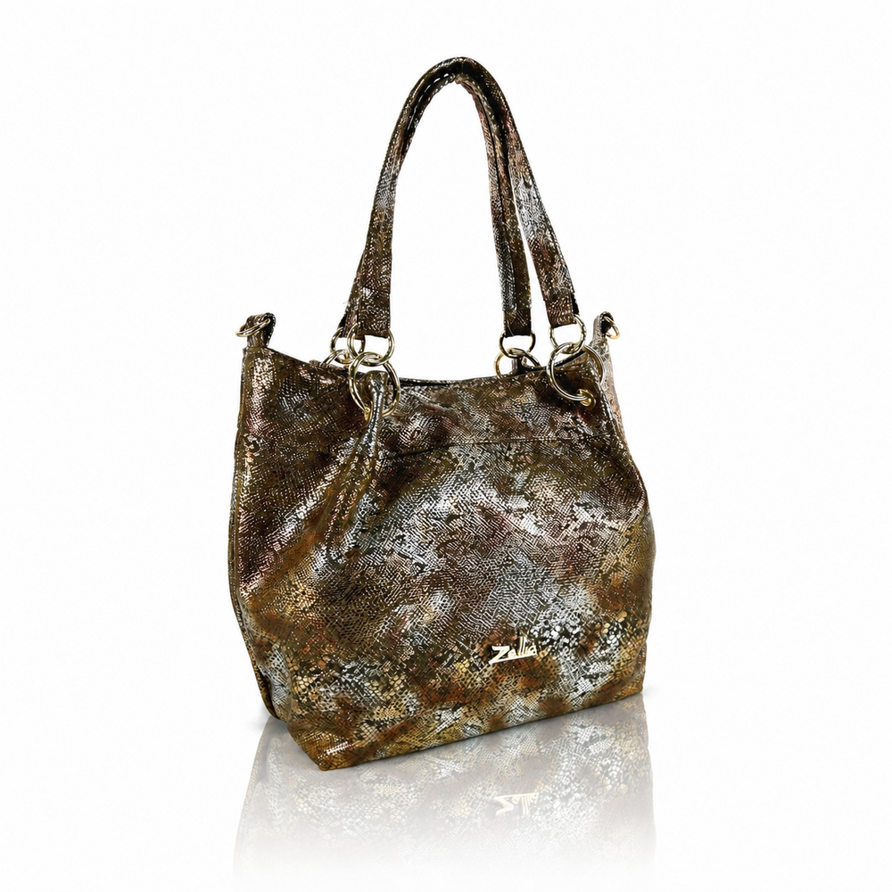 Zellia Női Válltáska Zlb475 Bronz-Ezüst - Python - - Image 2
