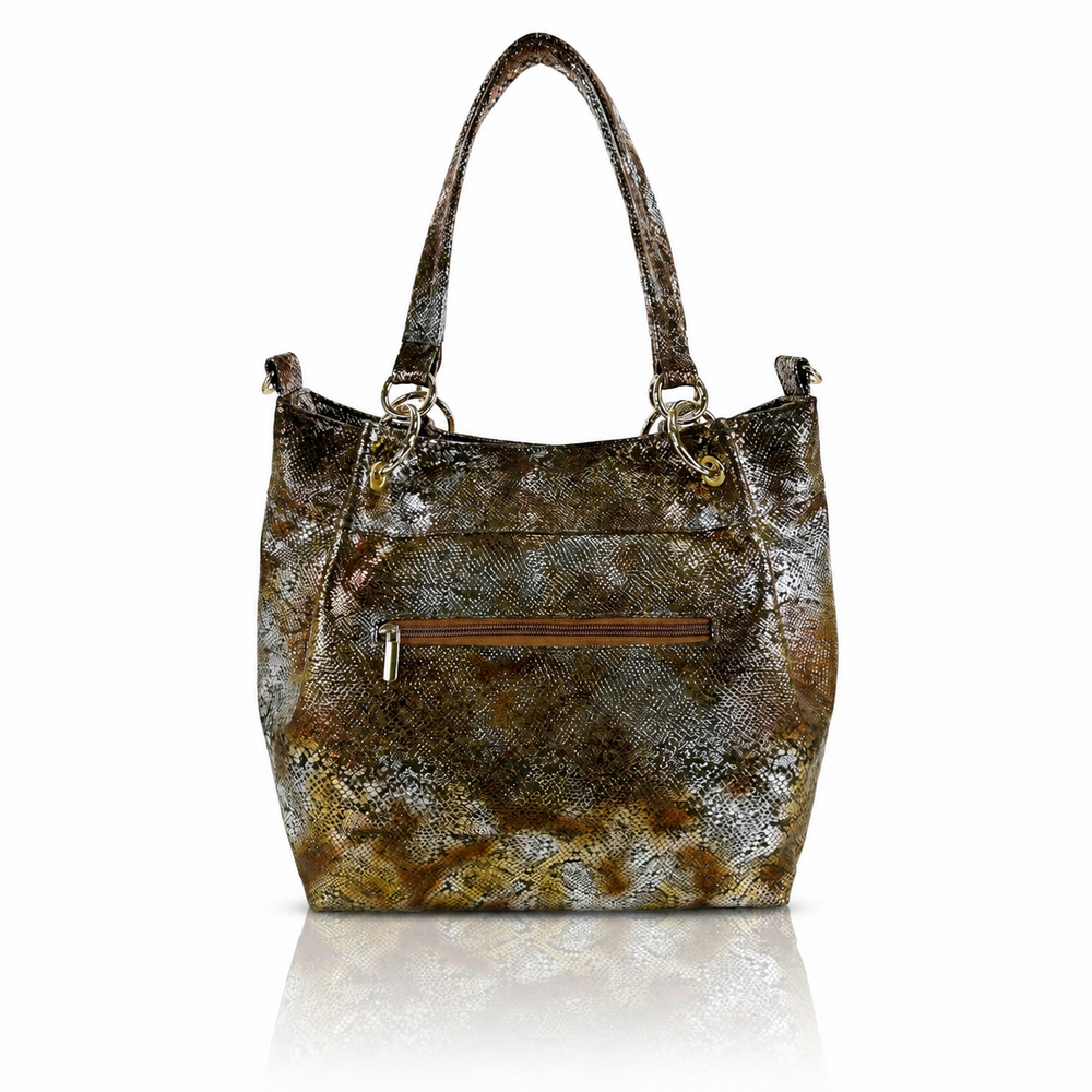 Zellia Női Válltáska Zlb475 Bronz-Ezüst - Python - - Image 4
