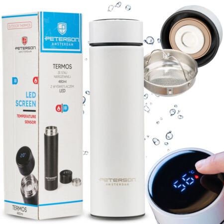 Peterson Termosz Led Kijelzővel -PTN TE-02-480-WHTIE- Fehér - 480ml