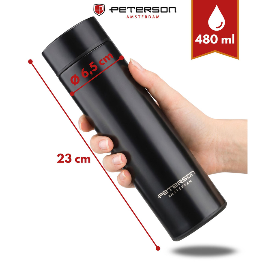 Peterson Termosz Led Kijelzővel -PTN TE-02-480-BLACK- Fekete - 480ml - Image 6