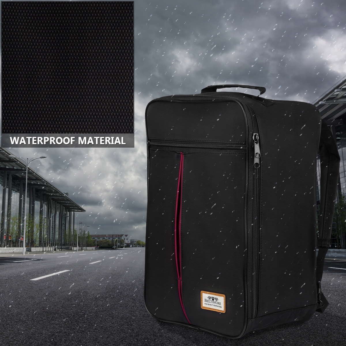 Beltimore Utazó Hátizsák -Q77black_bordo- Fekete- 40 X 25 X 20 cm - Image 10
