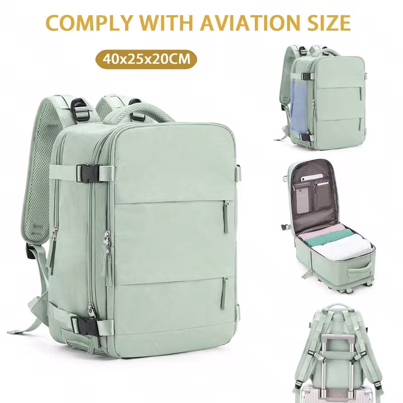Monvia Utazó Hátizsák- VXM3W3Q5G6- Zöld - 40 x 25 x 20-30 cm-