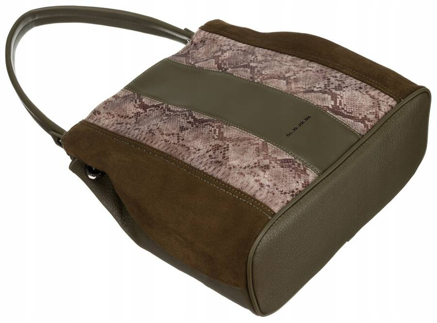 David Jones Öko-Bőr Női Válltáska -6885-4 KHAKI - Image 3