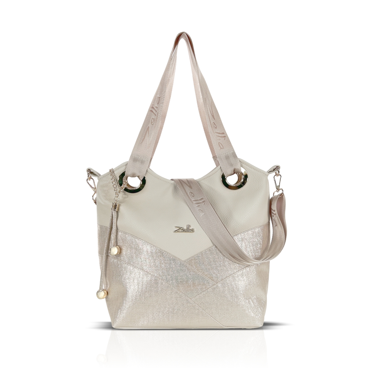 Zellia Női Válltáska ZLB451 Beige-Arany - Ch -