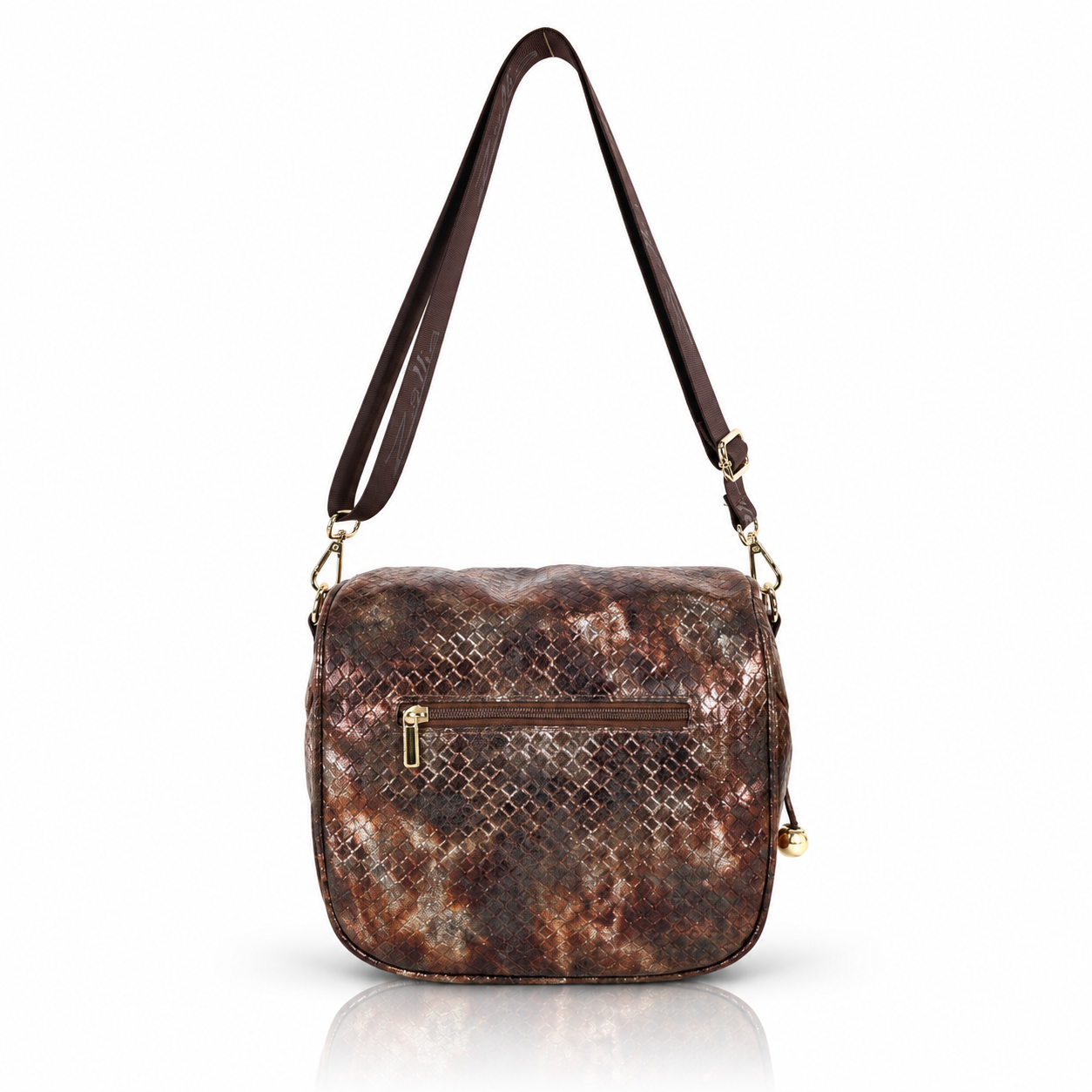 Zellia Női Oldaltáska Zlb12 Bronz - Mesh - - Image 5