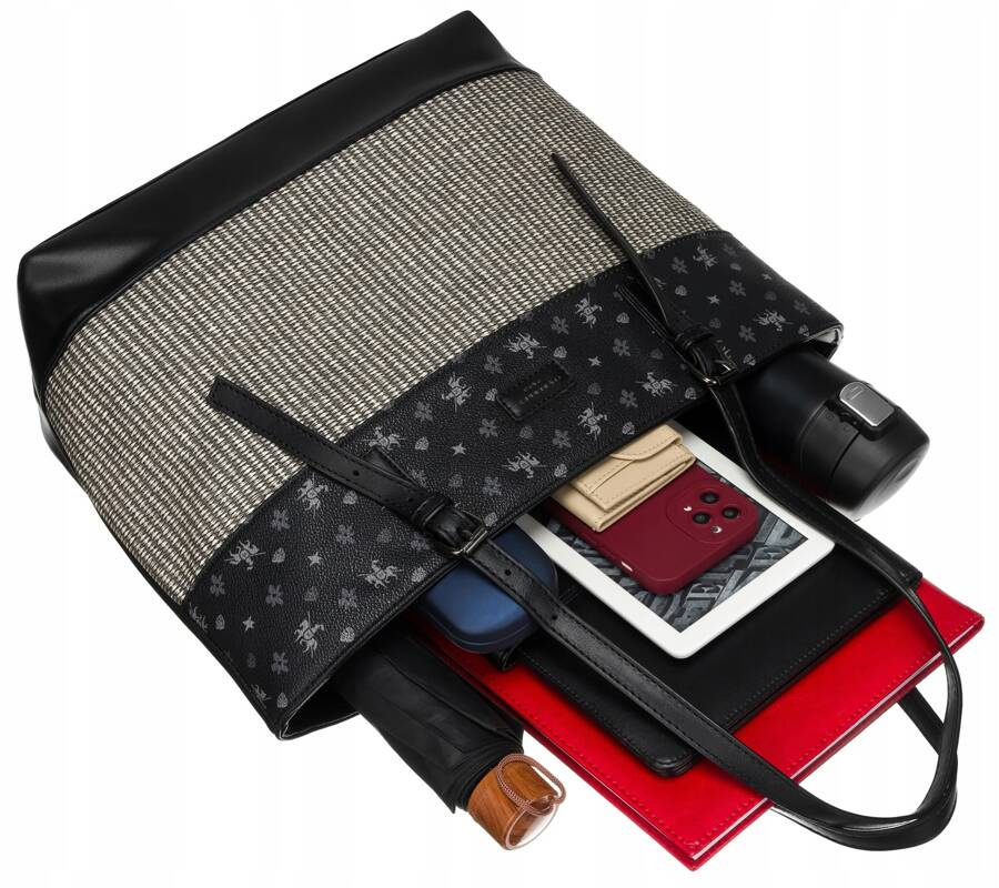 David Jones Öko Bőr Női Válltáska -6875-4 BLACK- Fekete - Image 6