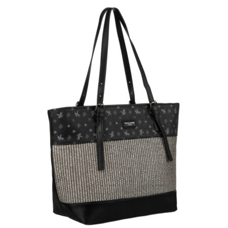 David Jones Öko Bőr Női Válltáska -6875-4 BLACK- Fekete