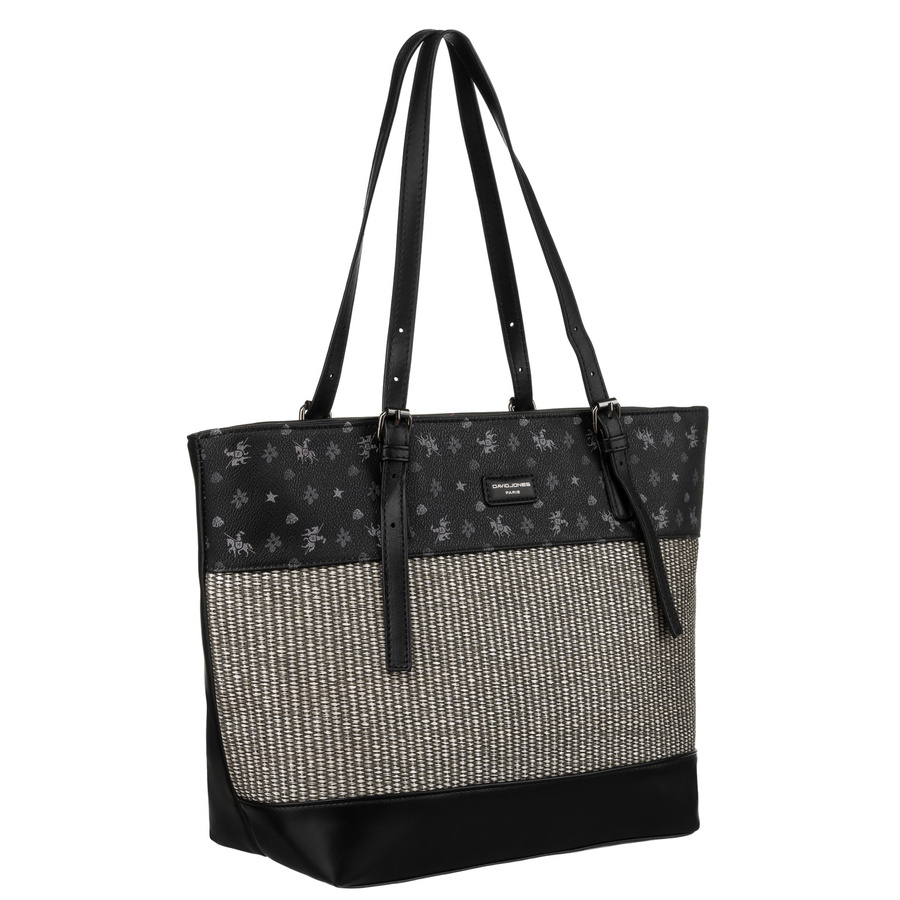 David Jones Öko Bőr Női Válltáska -6875-4 BLACK- Fekete