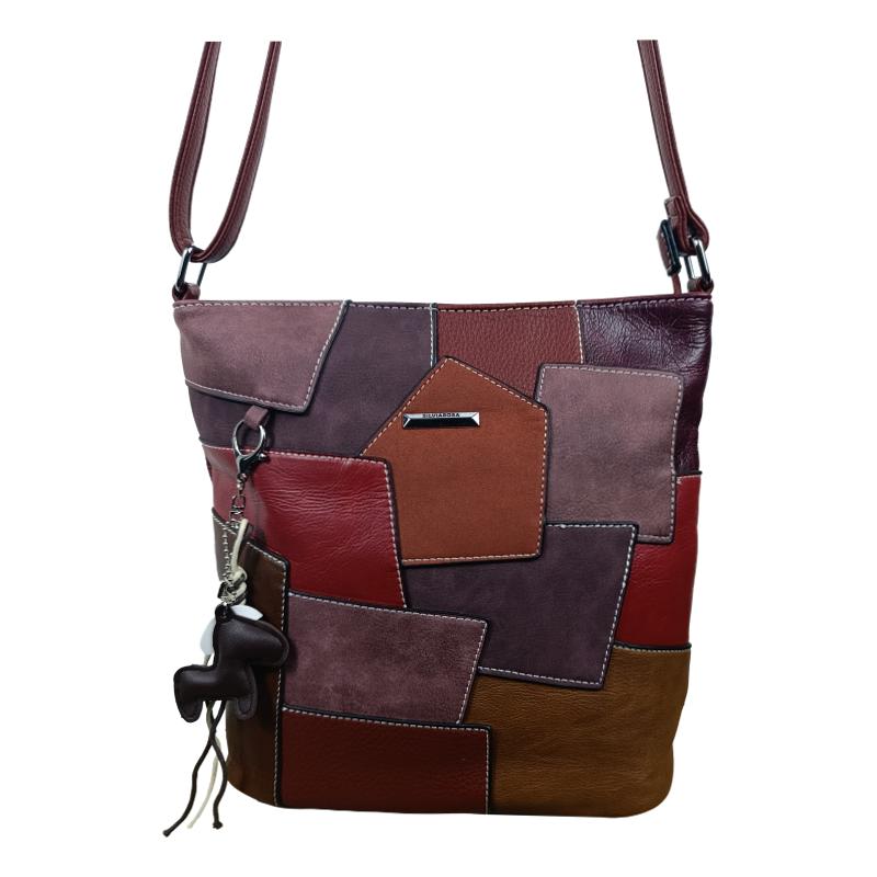Silvia Rosa Női Válltáska Patchwork - Piros - Image 2