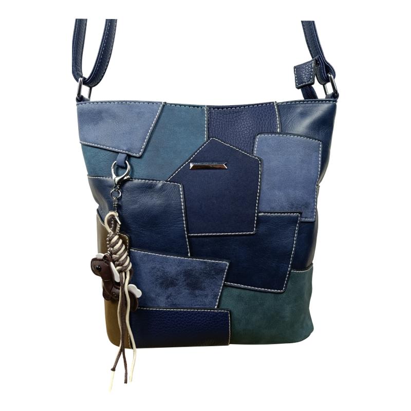 Silvia Rosa Női Válltáska Patchwork - Kék - Image 2