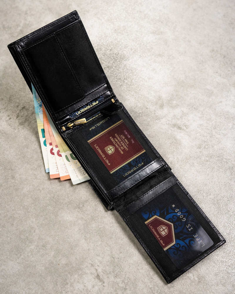 Peterson férfi pénztárca ajándékszett PTN SET3-N992-VT – Fekete - Image 8