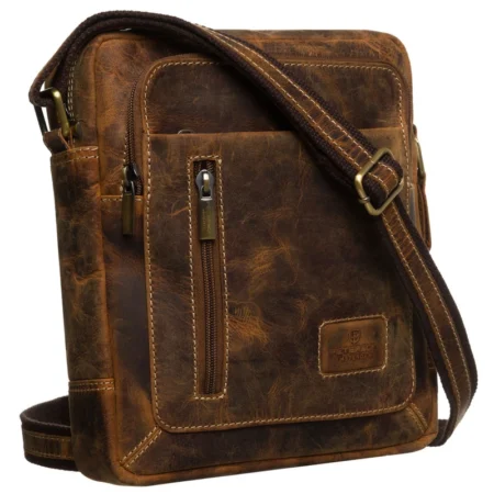 Peterson férfi bőr oldaltáska 4092-TMH-4855 Tan – Barna