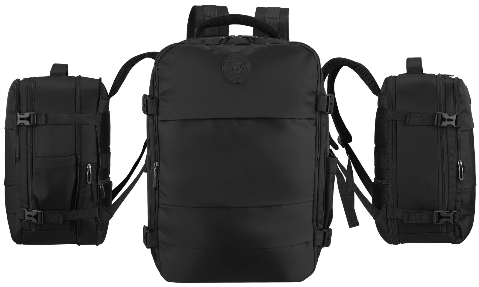 Peterson Utazó Hátizsák -PTN 77719-6075-BLACK-Fekete- 40 X 30 X 15-20 cm - Image 3